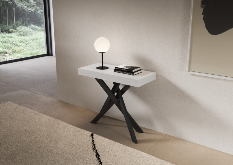 Consolle allungabile 90x40/300 cm Saki bianco frassino - immagine 2