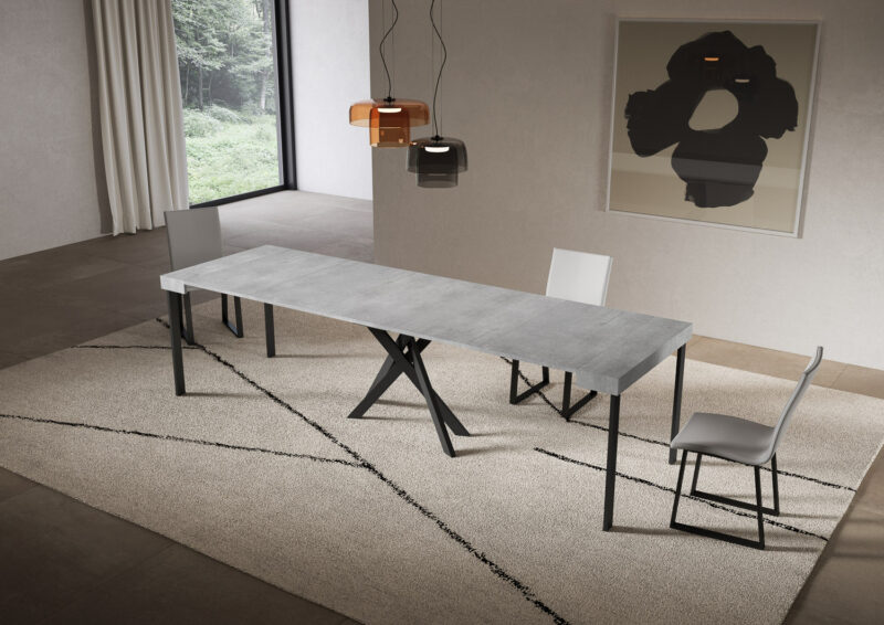 Consolle allungabile 90x40/300 cm Saki cemento - immagine 4