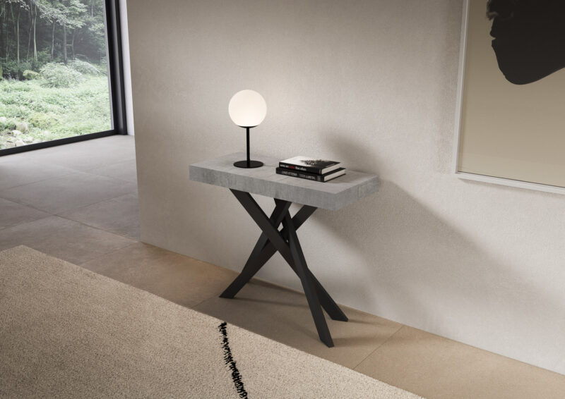 Consolle allungabile 90x40/300 cm Saki Premium cemento - immagine 2