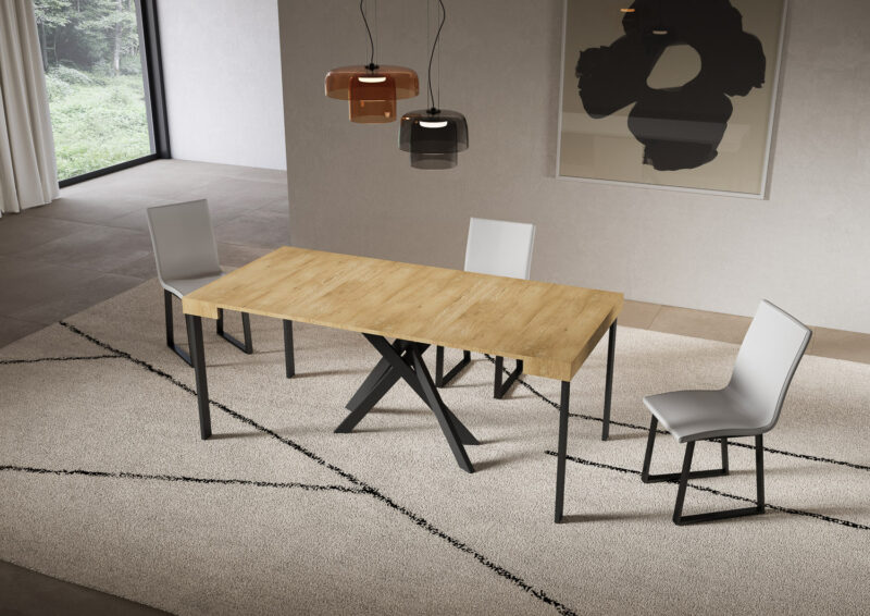 Consolle allungabile 90x40/300 cm Saki quercia natura - immagine 3