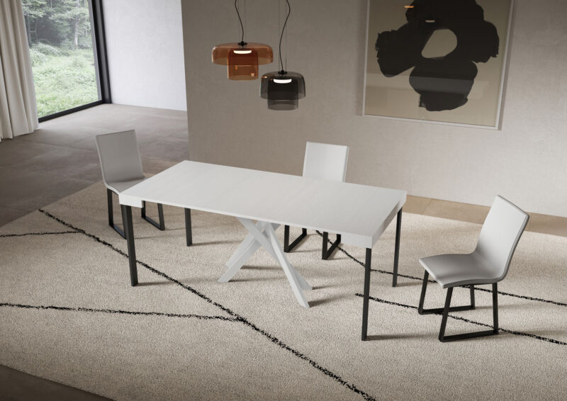 Consolle allungabile 90x40/300 cm Saki bianco frassino - immagine 3