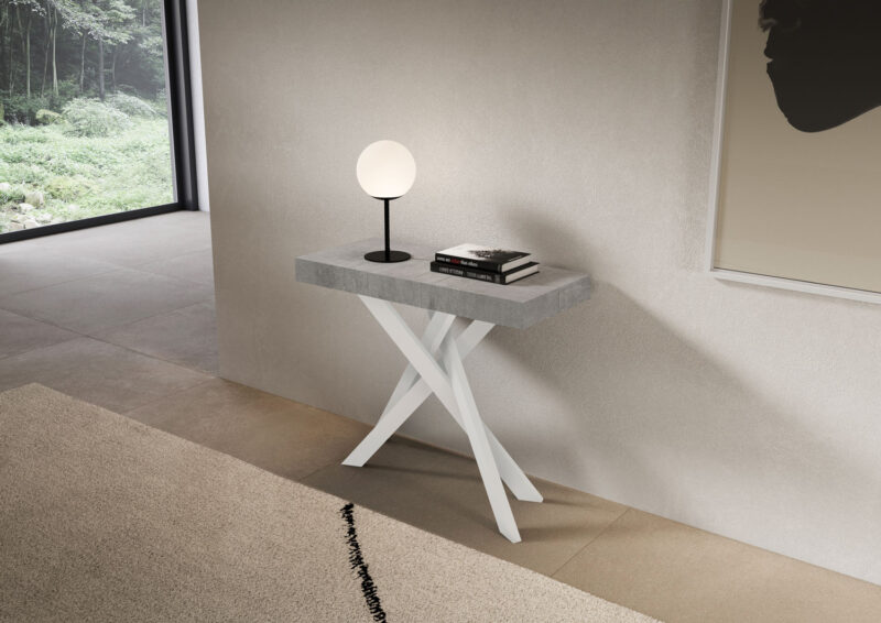 Consolle allungabile 90x40/300 cm Saki cemento - immagine 2