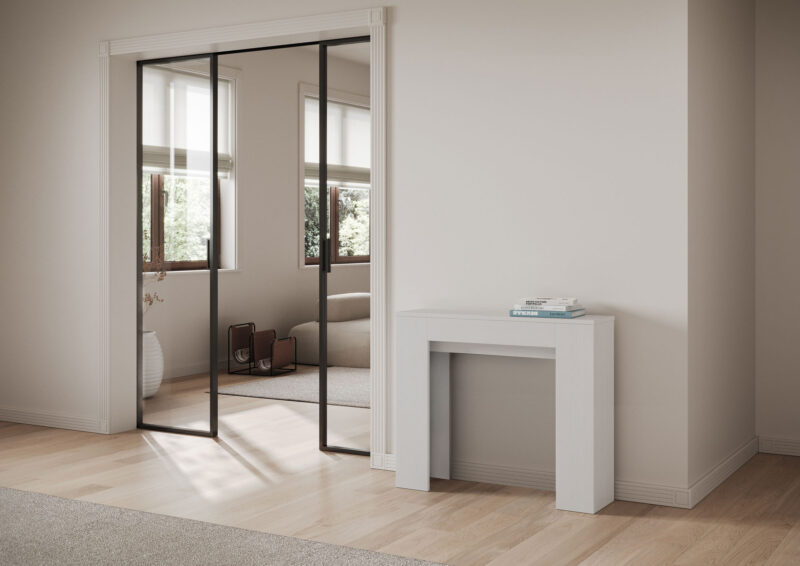 Consolle allungabile 90x25/181 cm Slick bianco frassino - immagine 3