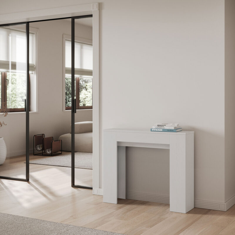 Consolle allungabile 90x25/181 cm Slick bianco frassino - immagine 2