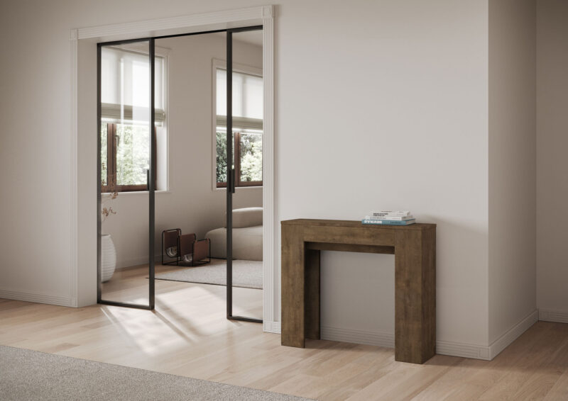 Consolle allungabile 90x25/181 cm Slick noce - immagine 3
