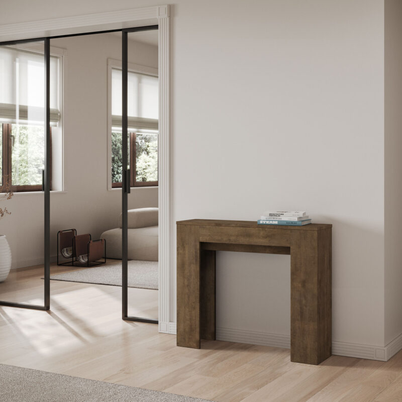 Consolle allungabile 90x25/181 cm Slick noce - immagine 2