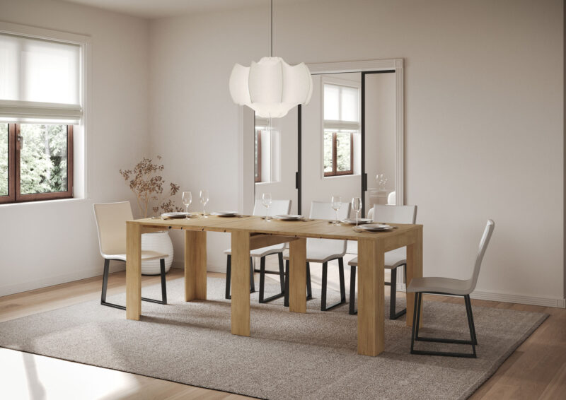 Consolle allungabile 90x25/181 cm Slick quercia natura - immagine 4