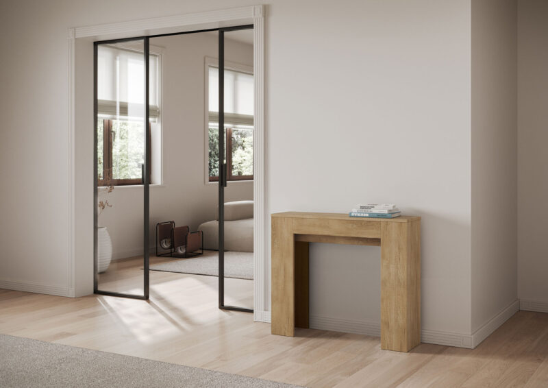 Consolle allungabile 90x25/181 cm Slick quercia natura - immagine 3