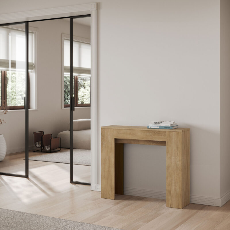 Consolle allungabile 90x25/181 cm Slick quercia natura - immagine 2