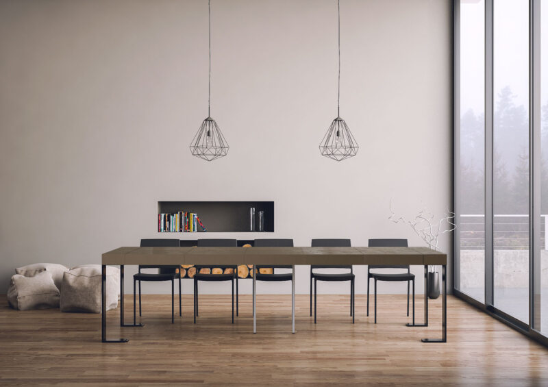 Consolle allungabile 90x40/300 cm Tecno Premium tortora - immagine 5