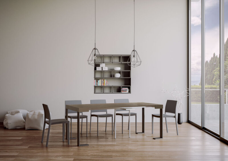 Consolle allungabile 90x40/196 cm Tecno Small tortora - immagine 4