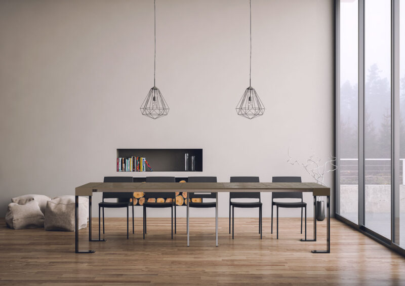 Consolle allungabile 90x40/300 cm Tecno tortora - immagine 5