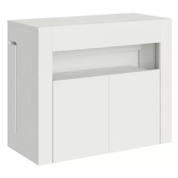 Consolle allungabile 90x42/302 cm Evolve bianco frassino allunghe interne con panca inferiore
