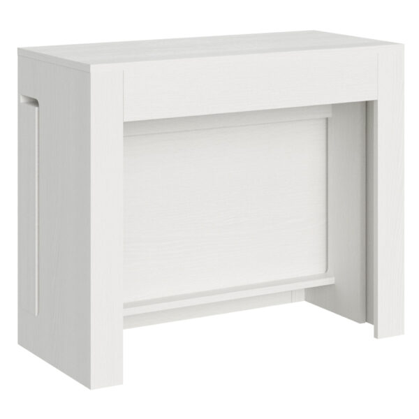 Consolle allungabile 90x42/302 cm Evolve bianco frassino allunghe interne