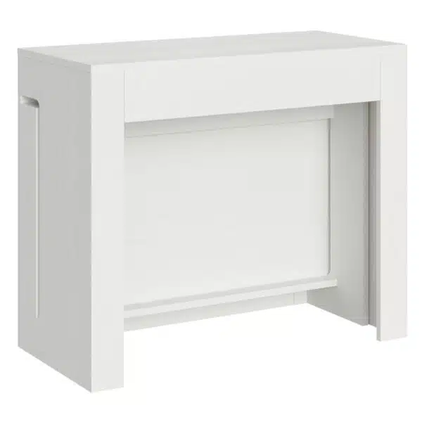 Consolle allungabile 90x42/302 cm Evolve bianco frassino allunghe interne