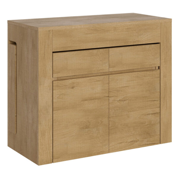 Consolle allungabile 90x42/302 cm Evolve quercia natura allunghe interne con panca inferiore e superiore