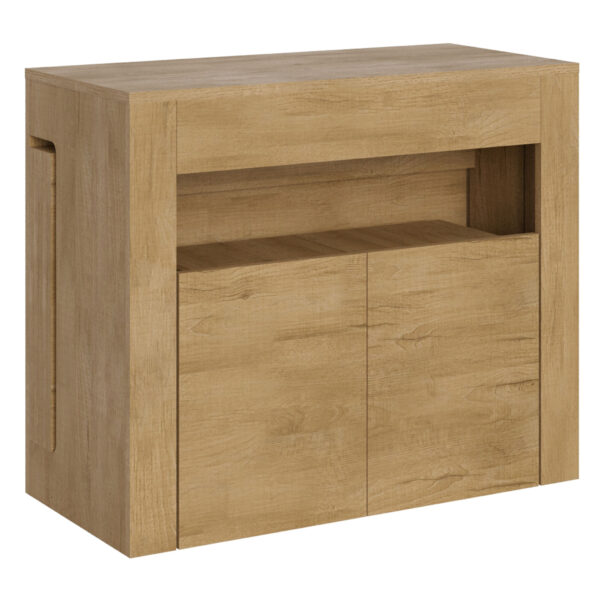 Consolle allungabile 90x42/302 cm Evolve quercia natura allunghe interne con panca inferiore