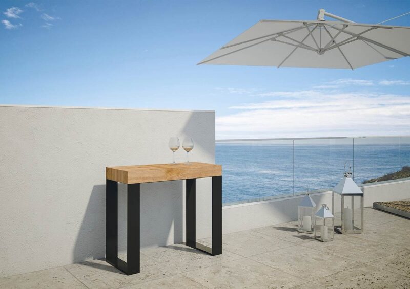 Consolle allungabile 90x40/290 cm Tecno abete tinto - immagine 2