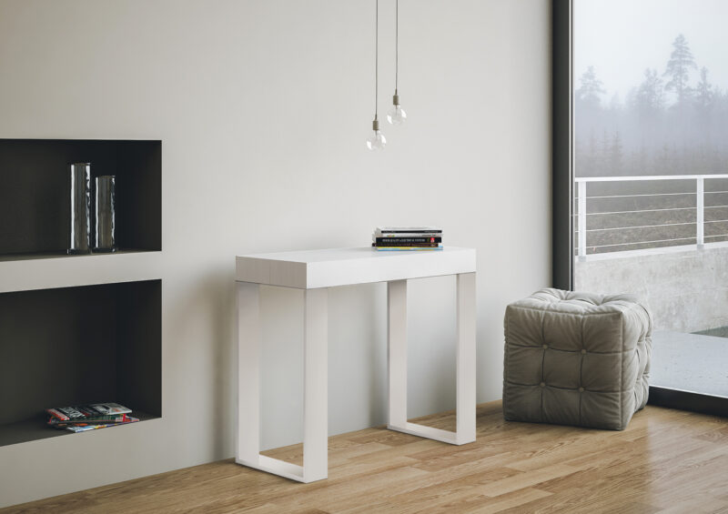 Consolle allungabile 90x40/196 cm Tecno Small bianco frassino - immagine 2