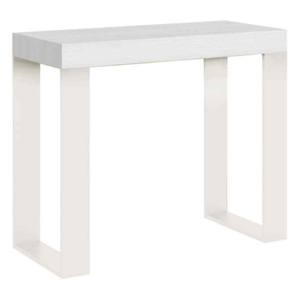 Consolle allungabile 90x40/196 cm Tecno Small bianco frassino