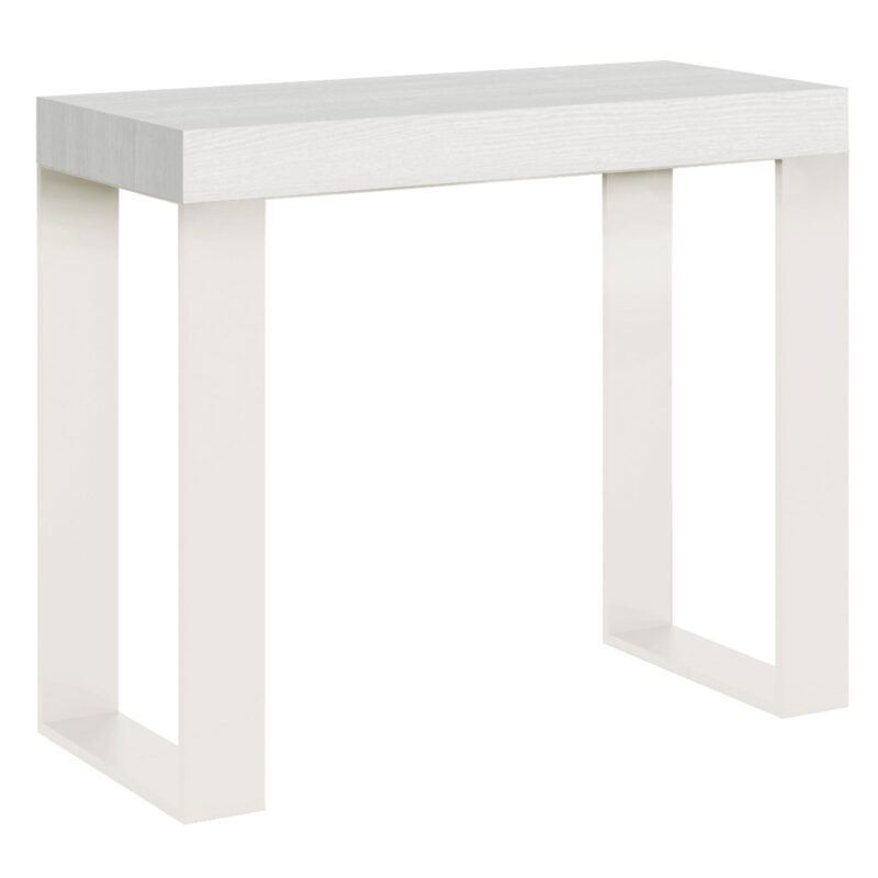 Consolle allungabile 90x40/196 cm Tecno Small bianco frassino
