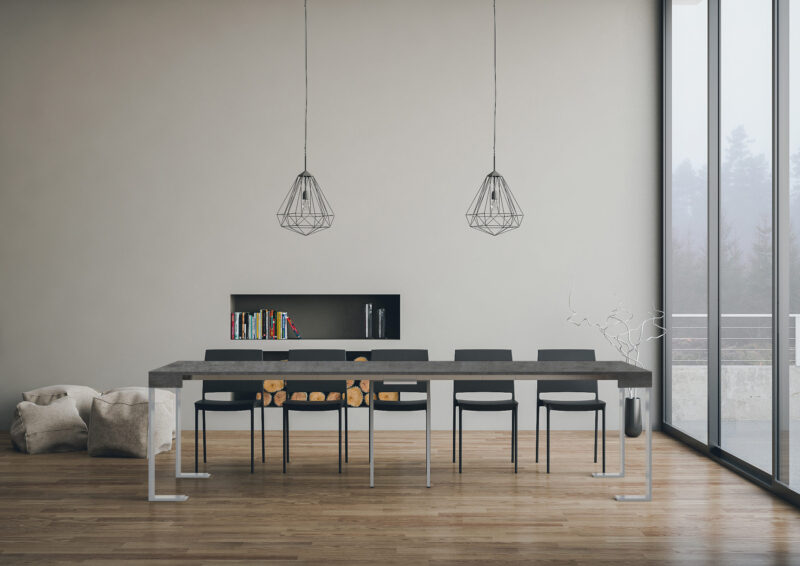 Consolle allungabile 90x40/300 cm Tecno noce - immagine 4
