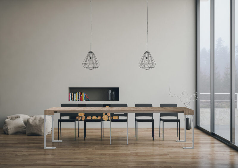 Consolle allungabile 90x40/300 cm Tecno quercia natura - immagine 4