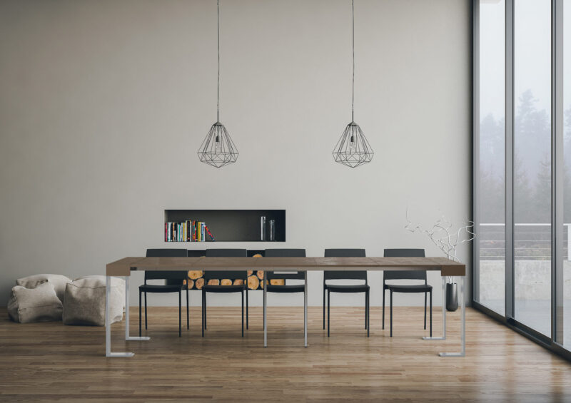Consolle allungabile 90x40/300 cm Tecno tortora - immagine 5