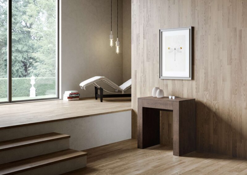 Consolle allungabile 78x47/299 cm Allin noce allunghe interne - immagine 2