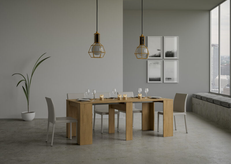 Consolle allungabile 90x48/204 cm Basic Small quercia natura - immagine 4