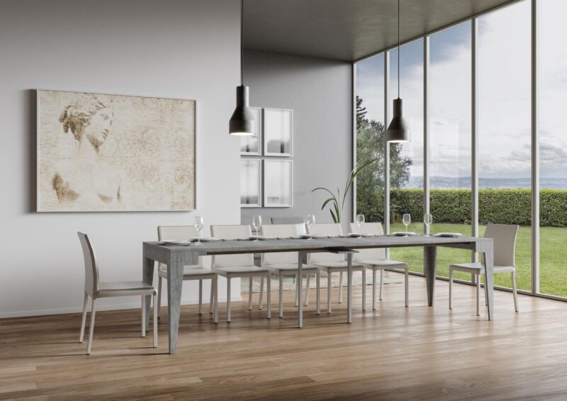 Consolle allungabile 90x42/302 cm Isotta cemento - immagine 4