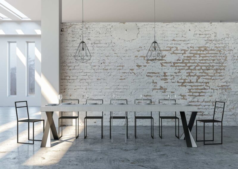 Consolle allungabile 90x40/300 cm Diago Premium bianco frassino - immagine 4