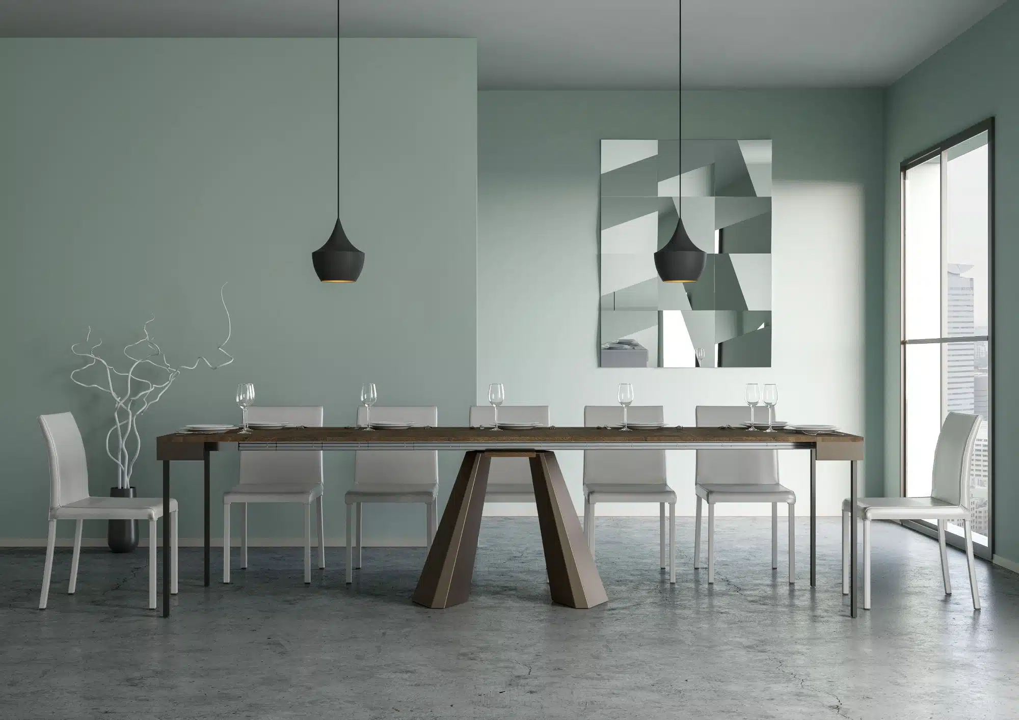 Consolle allungabile 90x40/300 cm Diamante Evolution noce - immagine 3