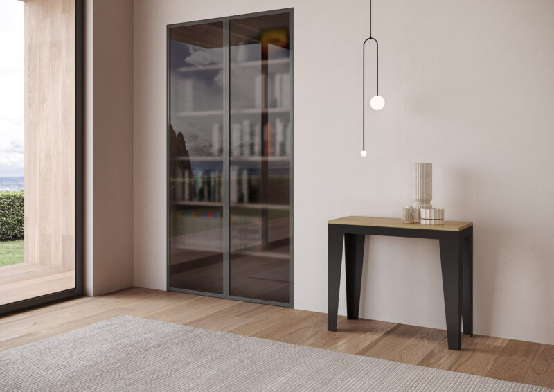 Consolle allungabile 90x40/196 cm Flame Small Evolution quercia natura - immagine 2