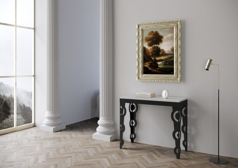 Consolle allungabile 90x40/196 cm Karamay Small Evolution bianco frassino - immagine 2