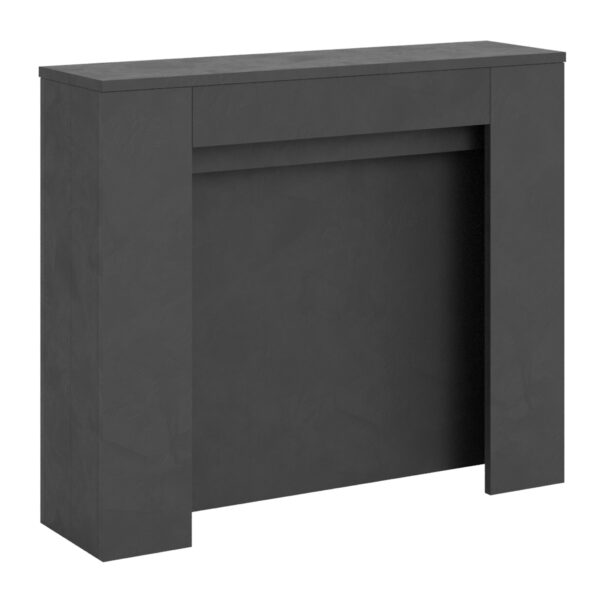 Consolle allungabile 90x25/211 cm Kiba antracite spatolato allunghe interne