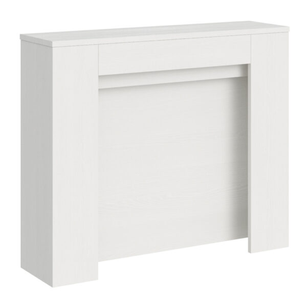 Consolle allungabile 90x25/211 cm Kiba bianco frassino allunghe interne