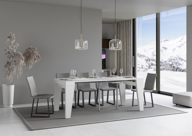 Consolle allungabile 90x40/300 cm Naxy bianco frassino - immagine 3