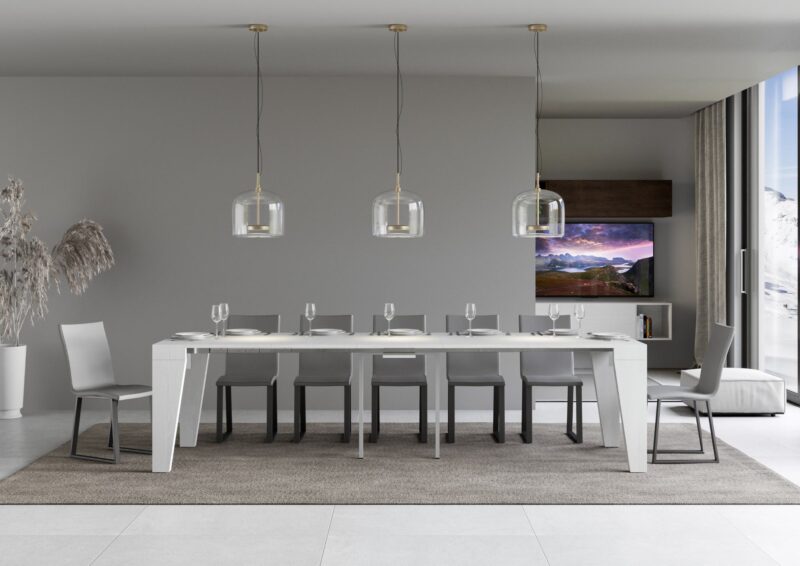 Consolle allungabile 90x40/300 cm Naxy bianco frassino - immagine 4