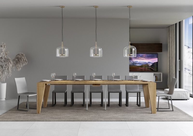 Consolle allungabile 90x40/300 cm Naxy quercia natura - immagine 4
