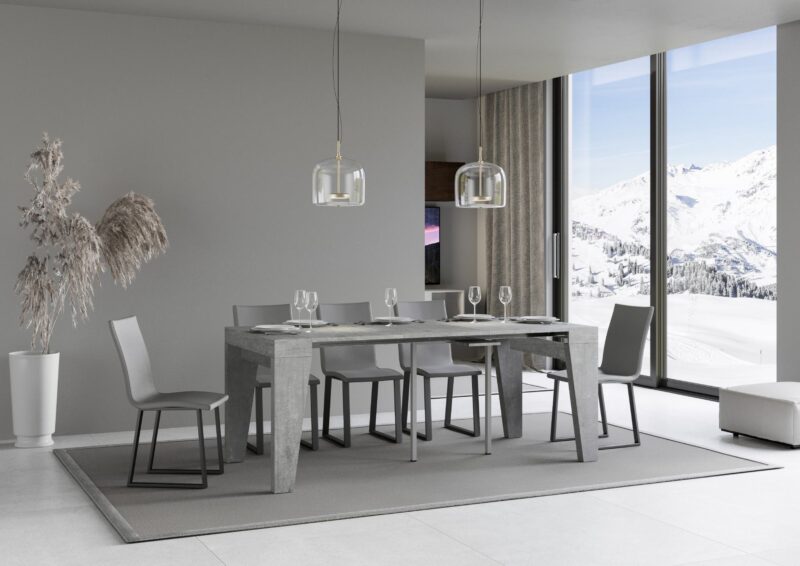 Consolle allungabile 90x40/196 cm Naxy Small cemento - immagine 3