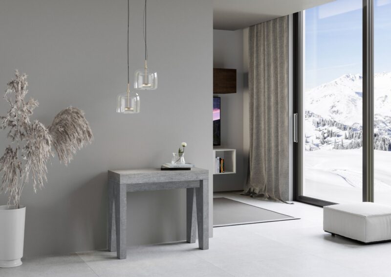 Consolle allungabile 90x40/196 cm Naxy Small cemento - immagine 2