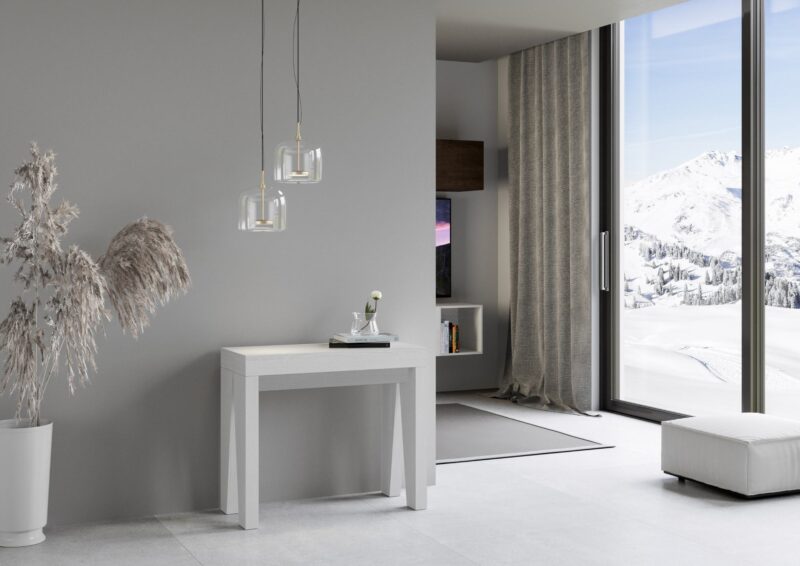 Consolle allungabile 90x40/300 cm Naxy bianco frassino - immagine 2