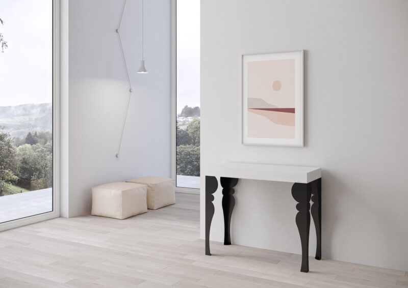 Consolle allungabile 90x40/196 cm Paxon Small bianco frassino - immagine 2