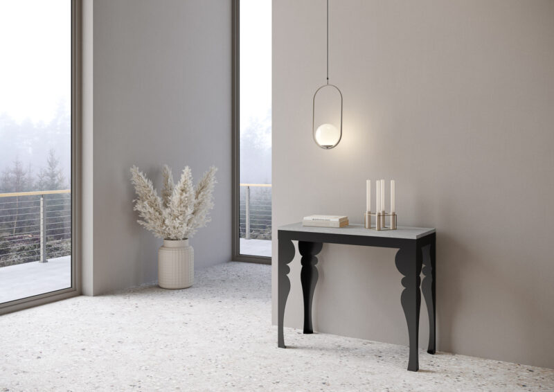 Consolle allungabile 90x40/196 cm Paxon Small Evolution cemento - immagine 2