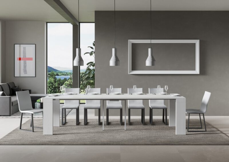 Consolle allungabile 90x40/300 cm Roxell bianco frassino - immagine 4