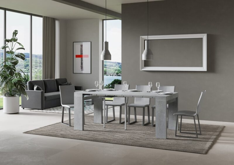Consolle allungabile 90x40/196 cm Roxell Small cemento - immagine 3