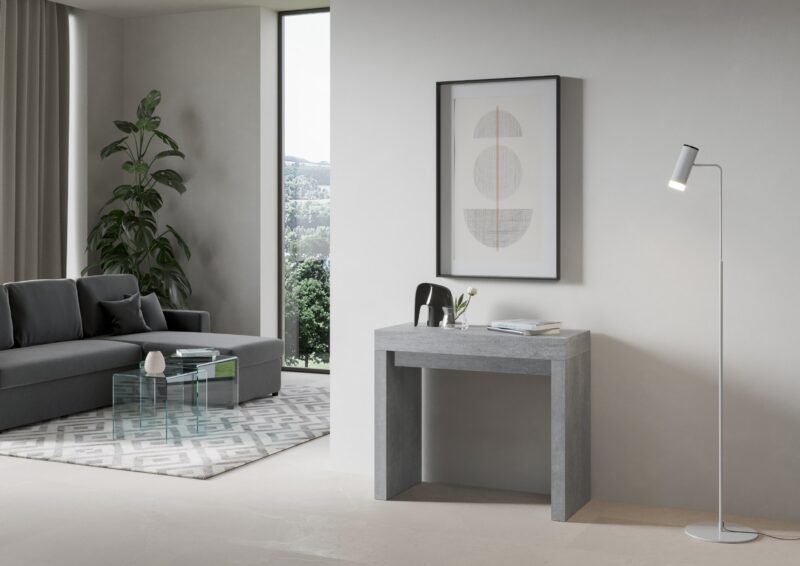 Consolle allungabile 90x40/196 cm Roxell Small cemento - immagine 2