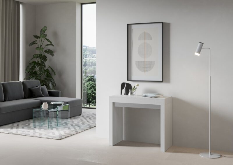 Consolle allungabile 90x40/300 cm Roxell bianco frassino - immagine 2