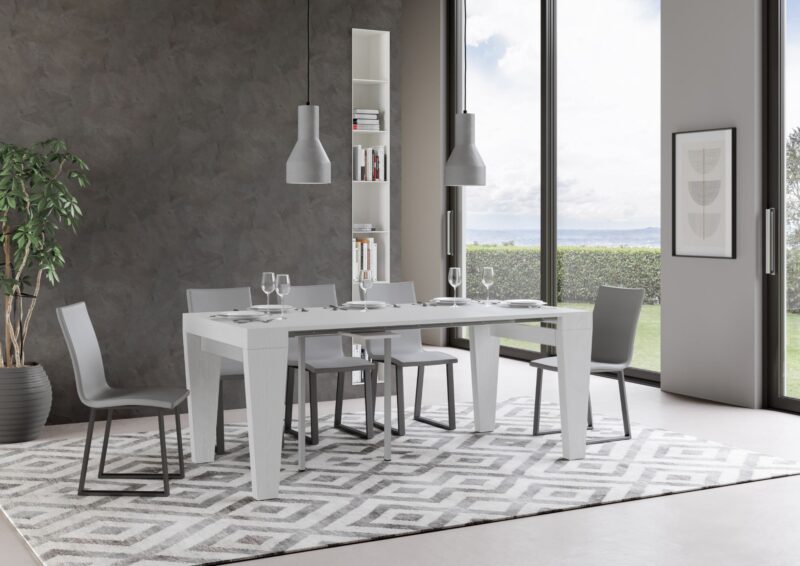 Consolle allungabile 90x40/196 cm Spimbo Small bianco frassino - immagine 3